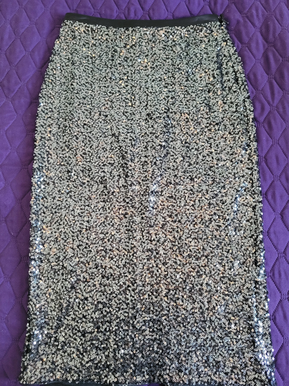 Express Silver Sequin Pencil Skirt - Women's